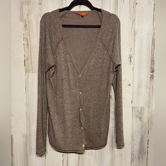 ModCloth Purple Grey Button Down Soft V-neck Sweater Large - Picture 1 of 8